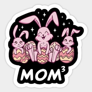 Mother of 3 Easter Bunny With Eggs Sticker